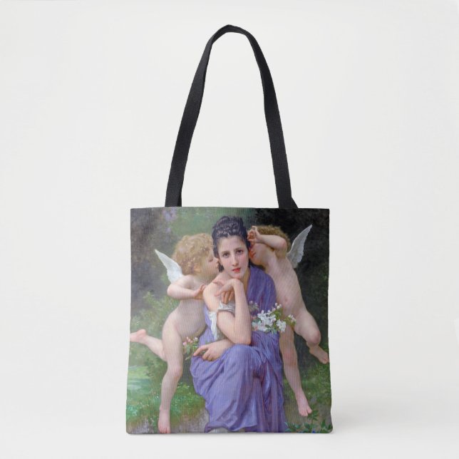 Bolso De Tela Mujer con Cupido, Bouguereau (Anverso)