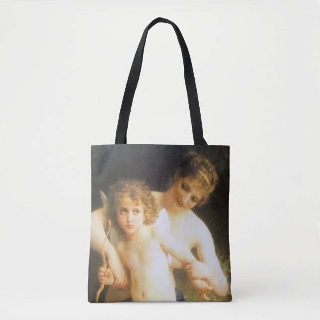 Bolso De Tela Mujer con Cupido, Bouguereau (Anverso)