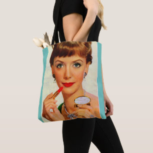 Bolso De Tela Mujer con lápiz labial de los años 60