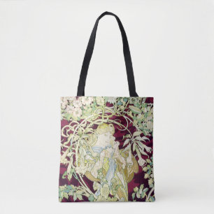 Bolso De Tela Mujer con margarita - Alfonse Mucha