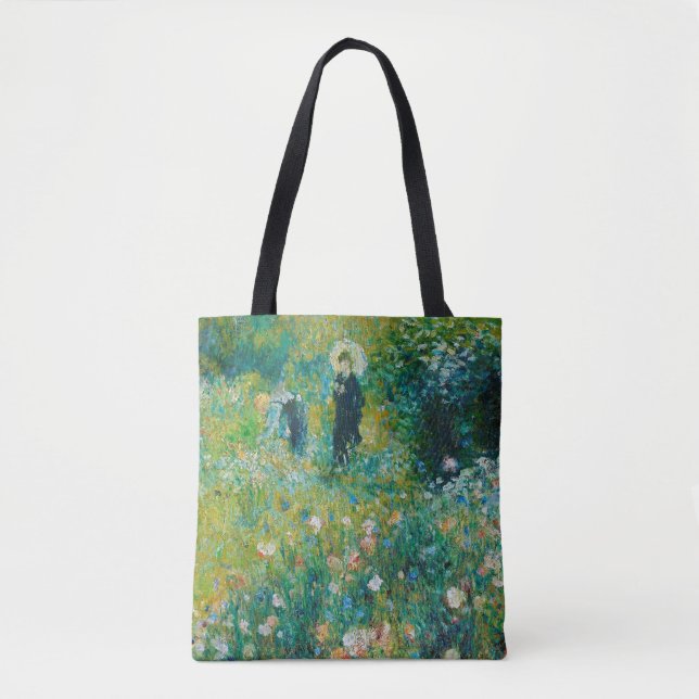 Bolso De Tela Mujer con Parasol, Jardín, Renoir (Anverso)