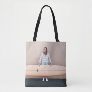 Bolso De Tela Mujer con rayas grises y blancas de manga larga