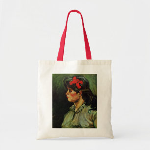 Bolso De Tela Mujer con retrato de cinta roja de Vincent van Gog