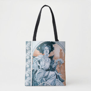 Bolso De Tela Mujer con Rosa, Mucha