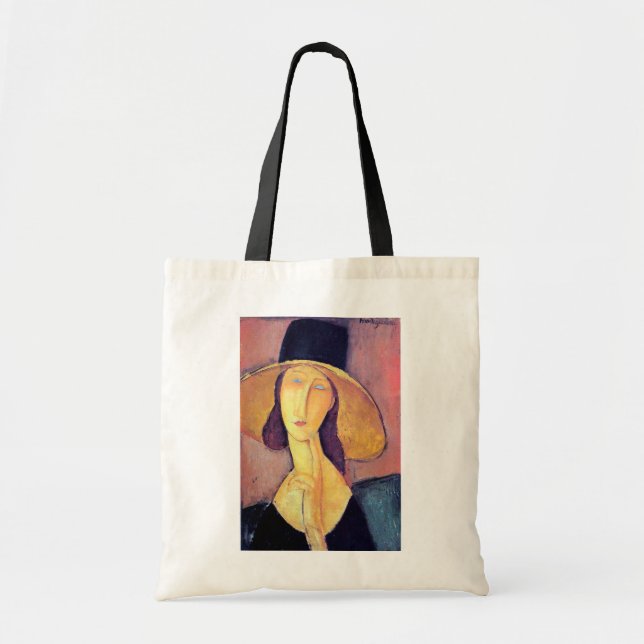 Bolso De Tela Mujer con sombrero grande, Modigliani (Frente)