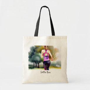 Bolso De Tela Mujer corriendo en el parque