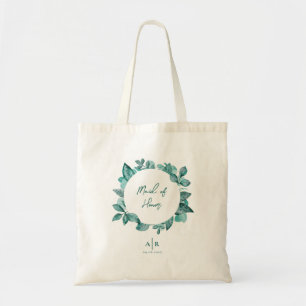 Bolso De Tela Mujer de honor, dama de honor, Boda Verde azulada