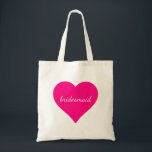 Bolso De Tela Mujer de honor del corazón rosado personalizada<br><div class="desc">Este es el patrón personalizado de la dama de honor del corazón rosado. Este nombre personalizado monograma lindo mochila de teta vintage es la mejor idea de regalo para novias y damas de honor en bodas. Es un gran accesorio para las damas de honor y perfecto para llevar todos esos...</div>