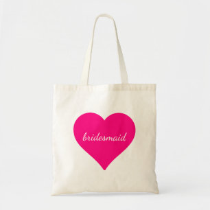 Bolso De Tela Mujer de honor del corazón rosado personalizada