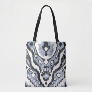 Bolso De Tela Mujer de la dama de honor del patrón de Ikat azul