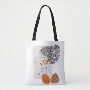 Bolso De Tela Mujer de la moda: Líneas negras gráficas