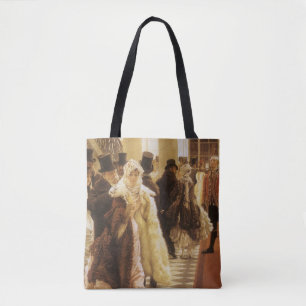 Bolso De Tela Mujer de Moda de Tissot, Arte Victoriano Antiguo