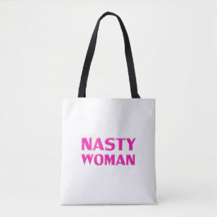Bolso De Tela "mujer desagradable" magenta rosa caliente fuchsia