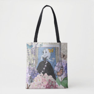 Bolso De Tela Mujer elegante azul vestido floral elegante