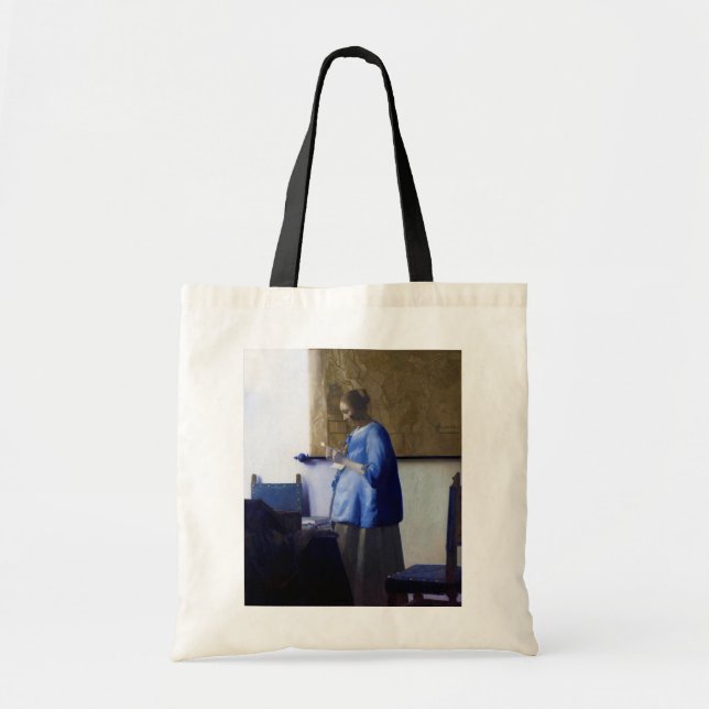 Bolso De Tela Mujer en azul, Johannes Vermeer (Frente)