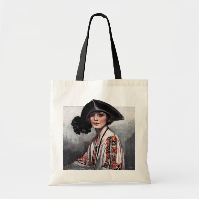 Bolso De Tela Mujer en blusa bordada (Frente)