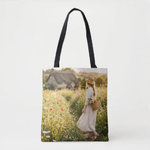 Bolso De Tela Mujer en Campo de Trigo