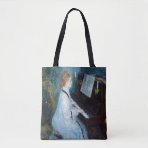 Bolso De Tela Mujer en el piano por Renoir