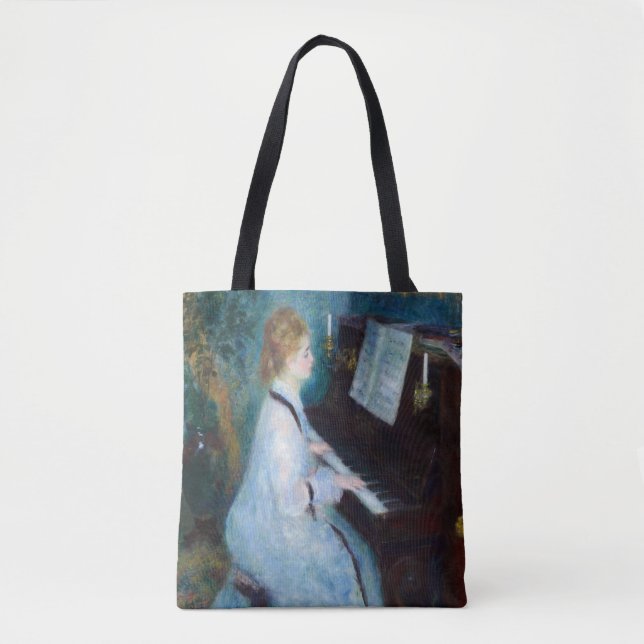 Bolso De Tela Mujer en el piano por Renoir (Anverso)