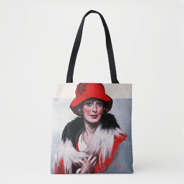 Bolso De Tela Mujer en Gorra rojo (Anverso)