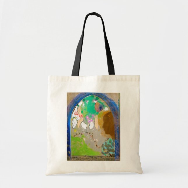 Bolso De Tela Mujer en la ventana, Redon (Frente)