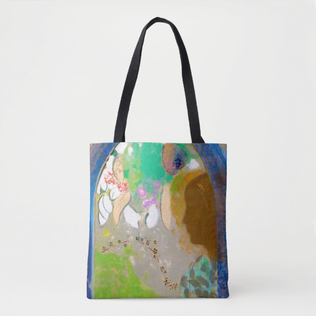 Bolso De Tela Mujer en la ventana, Redon (Anverso)