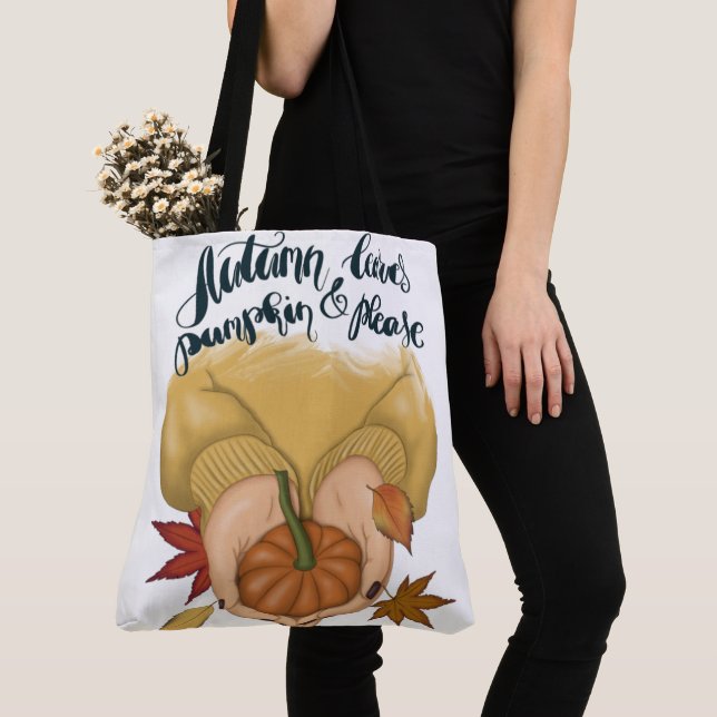 BOLSO DE TELA MUJER EN ORO SUCINA CON PEQUEÑO PUMPKIN (Detalle)