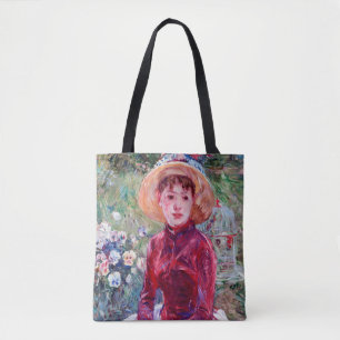 Bolso De Tela Mujer en rojo, Berthe Morisot