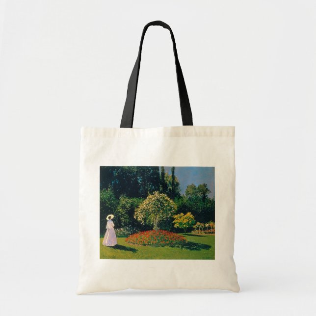 Bolso De Tela Mujer en un jardín, Monet (Frente)