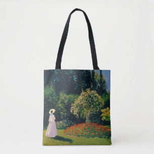 Bolso De Tela Mujer en un jardín, Monet