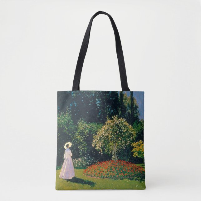 Bolso De Tela Mujer en un jardín, Monet (Anverso)