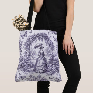 Bolso De Tela Mujer francesa en un jardín Toile de Jouy