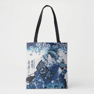 Bolso De Tela Mujer geisya japonesa, Kuniyoshi, Ukiyo-e