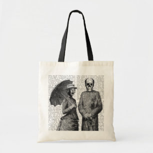 Bolso De Tela Mujer gritando y cráneo