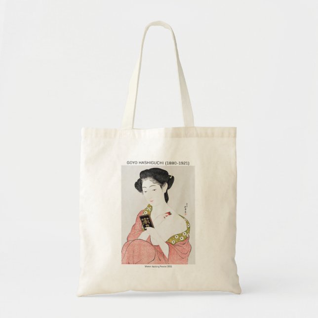 Bolso De Tela Mujer japonesa aplicando polvo - Goyō Hashiguchi (Frente)