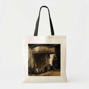 Bolso De Tela Mujer junto a una chimenea de Vincent van Gogh