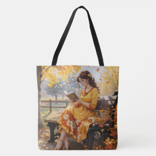 Bolso De Tela Mujer leyendo libro cae deja regalo de cumpleaños