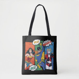 Bolso De Tela Mujer Maravilla, Batgirl y Harley Quinn Holiday
