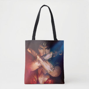 Bolso De Tela Mujer Maravilla Bloqueando Con Pulseras