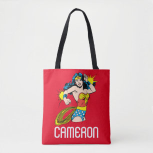 Bolso De Tela Mujer Maravilla con esposas brillantes