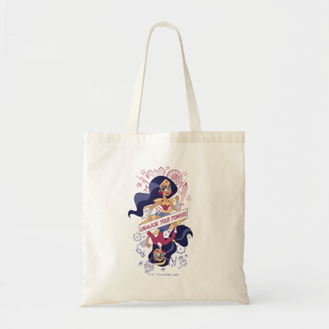Bolso De Tela Mujer Maravilla Desenmascara Tus Poderes (Frente)