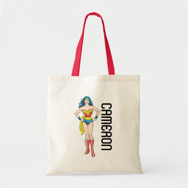 Bolso De Tela Mujer Maravilla manos en cadera (Frente)