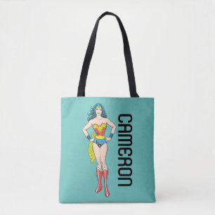 Bolso De Tela Mujer Maravilla manos en cadera