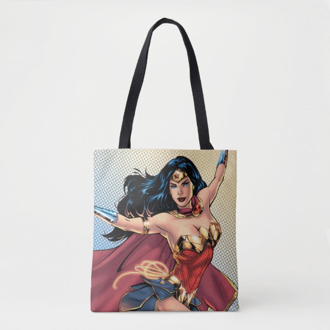 Bolso De Tela Mujer Maravilla Viendo Cabo (Anverso)