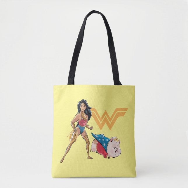Bolso De Tela Mujer Maravilla y PB (Anverso)