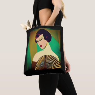 Bolso De Tela Mujer moderna de estilo Art Deco con ventilador