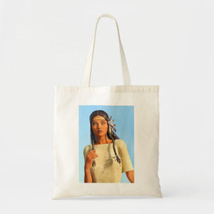 Bolso De Tela Mujer Nativa Americana Indígena Hermosa Vestimenta