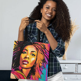 Bolso De Tela Mujer Negra Hermosa Estilo Arte Pop