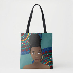 Bolso De Tela Mujer negra, nudo superior, inspirada en tribus, V