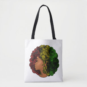 Bolso De Tela Mujer negra rasta afro rojo amarillo verde